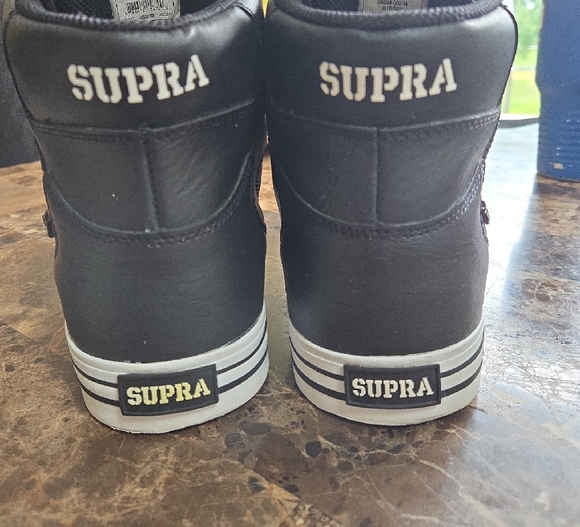 Supra Vaider 08208-002-M Mens Black Leather Surf High Top Skate Sneakers Shoe - Picture 3 of 7